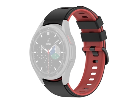 Correa de Silicona bicolor para Samsung Galaxy Watch 5 40mm/44mm/Watch 5 Pro 45mm/Watch4 40mm/44mm/Watch4 Classic 42mm/46mm/Watch3 41mm - negro/rojo