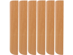 6 Tiradores Semicirculares De Madera Maciza Para Cajones De Muebles, Haya Pintada