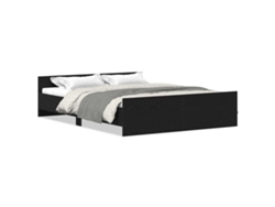 Maison Exclusive - Estructura De Cama Sin Colchón Roble Negro 150x200 Cm
