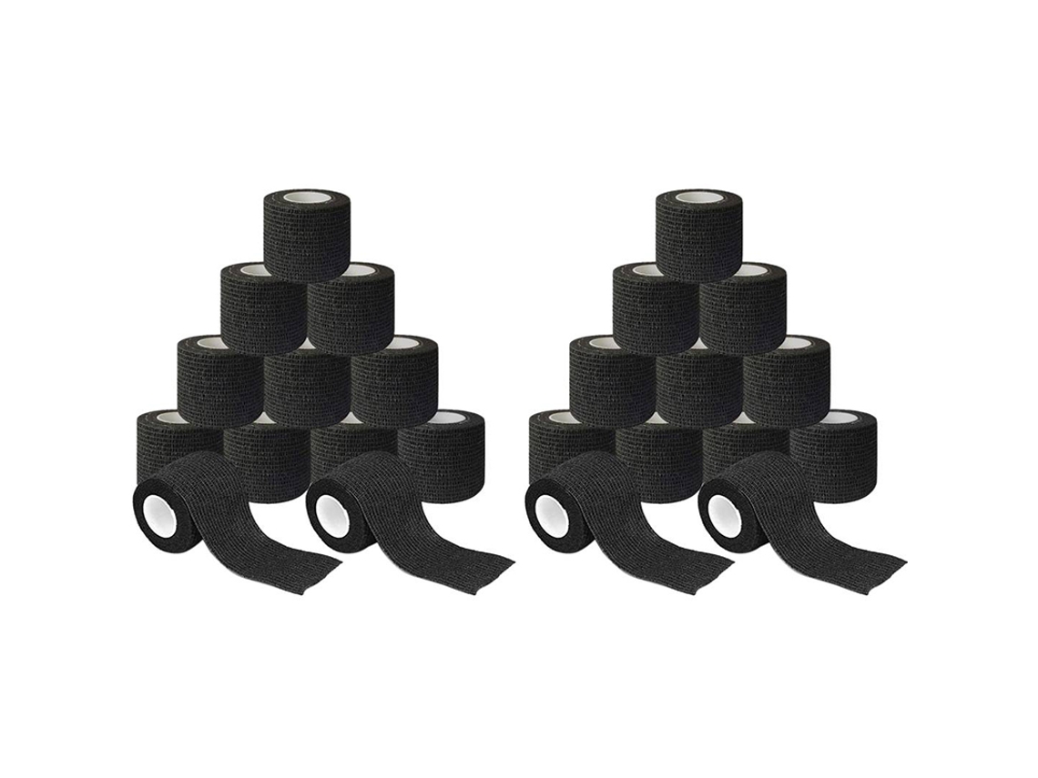 Paquete de 24 rollos de cinta adhesiva no tejida Mdug para uso en exteriores, ideal para deportes y actividades físicas, previene abrasiones.