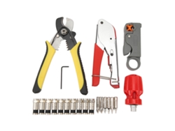 Kit De Herramientas Para Crimpar Cables Coaxiales Rg59 Y Rg6 Con Pelacables, Destornillador Y Conectores De Compresión.