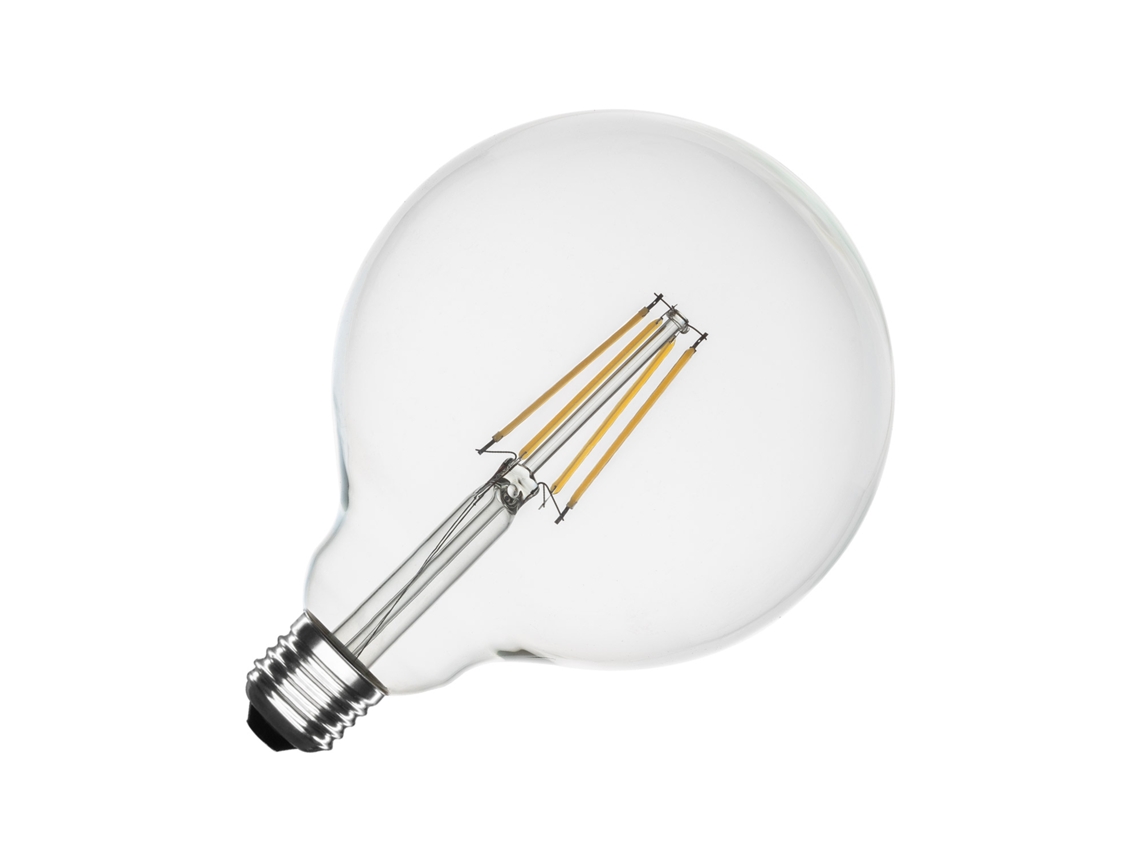 Bombilla LED de filamento E27 8W 1055 Lm G125 sin parpadeo 2700K blanco cálido Ledkia