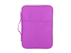 Estuche organizador morado tamaño A4 con cremallera para la escuela o la oficina.