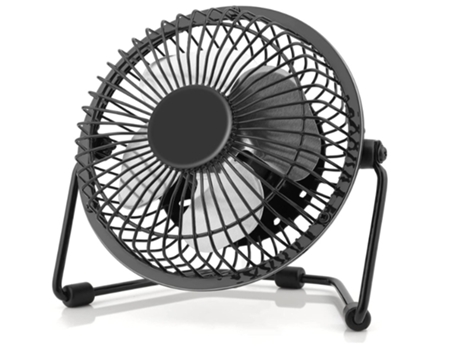 Ventilador de escritorio USB pequeño de 4 pulgadas, construcción de metal, fuerte flujo de aire y ángulo de inclinación ajustable de 360 grados, co...