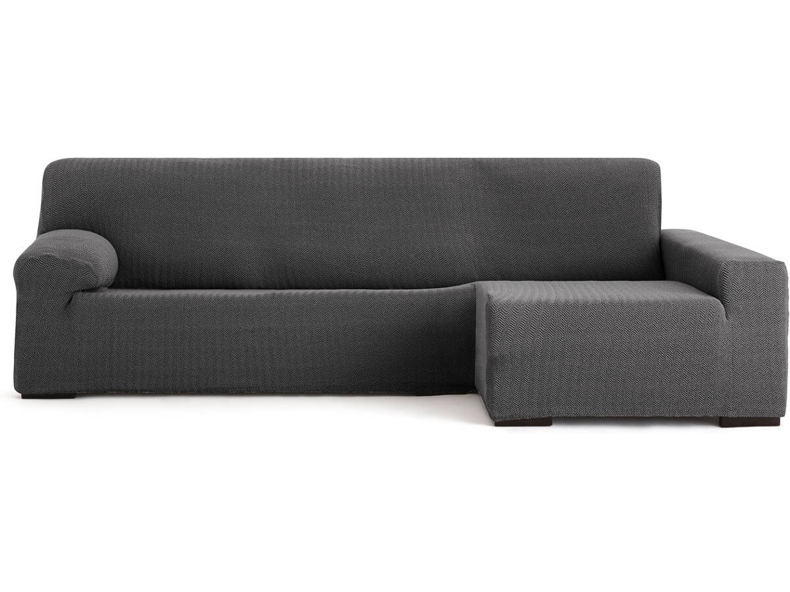 Funda de Chaise Longue Derecha EYSA Premium Jaz Tejido Multielástico (360 x 180 x 120 cm - Poliéster y Algodón - Gris Oscuro)