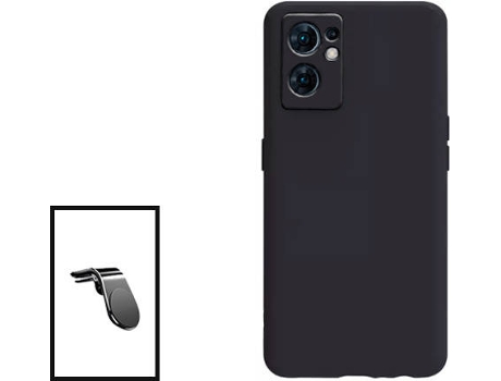 Kit Carcasa + Soporte de Auto Oppo Reno7 SE 5G GIFT4ME Negro