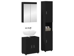 Conjunto de muebles de baño Tulum de madera procesada negra EXCLUSIVA DE LA CASA