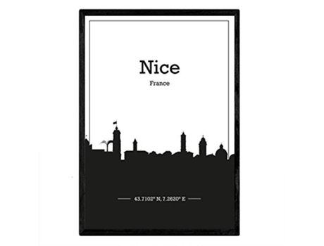 Poster NACNIC Mapa de Nice Francia (A3)