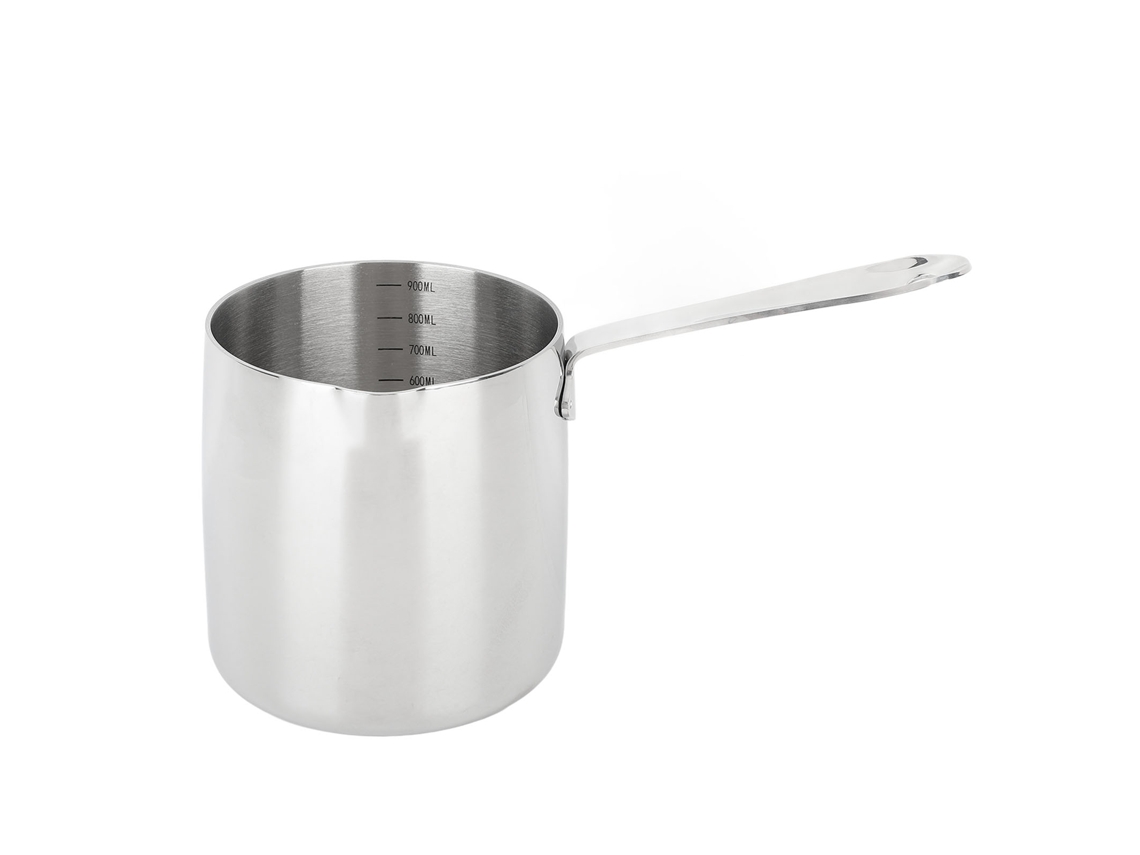 Calentador De Leche Y Mantequilla De Acero Inoxidable 304 De 900 Ml Con Mango Largo Para Chocolate Y Café Turco.