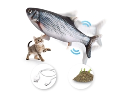 2026 Pelúcia Realista Dançarina Interativa Peixe brinquedo Linjou com Catnip Recarregável Usb