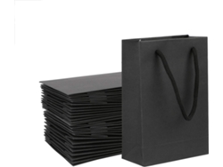 VVJIJILLY Bolsas De Papel Kraft, 25 Unidades De Bolsas De Presente Pequenas Com Alças Pretas