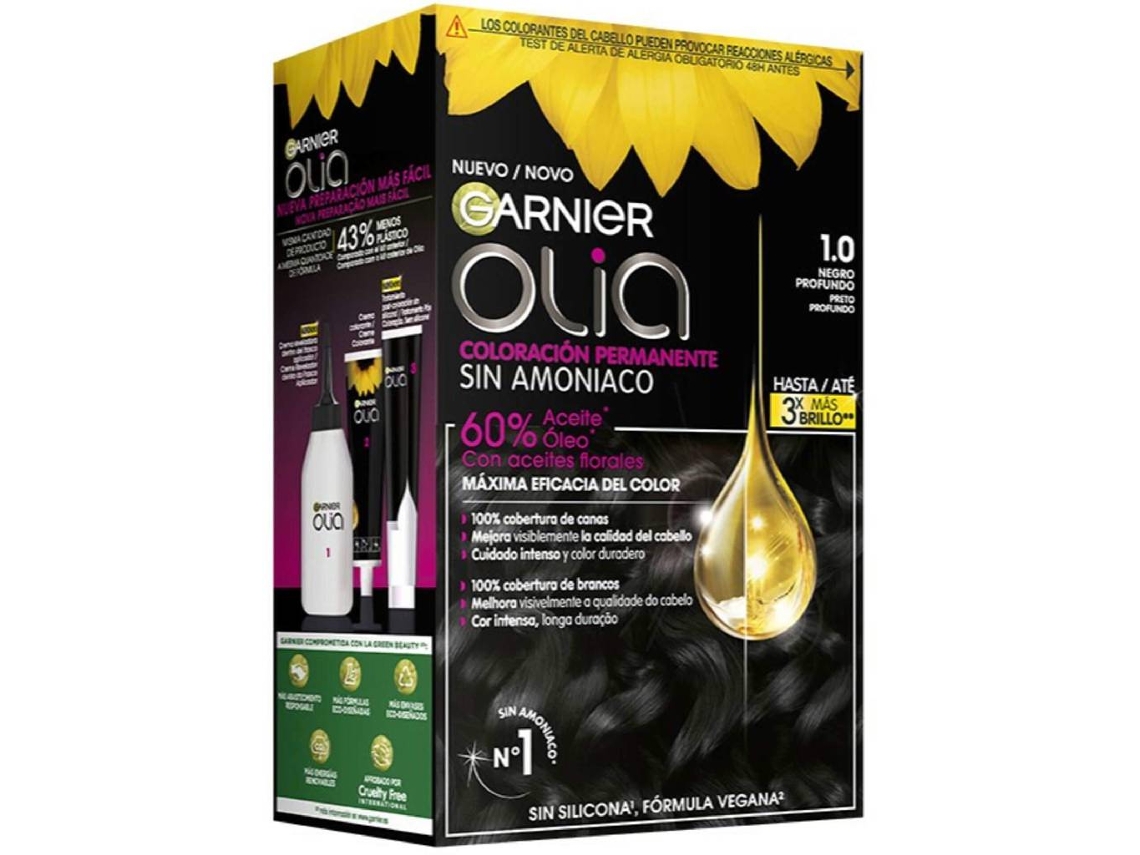 Tinte de Cabello Permanente IMEDIA Olia N1.0 Nego Ebano 4 Unidades