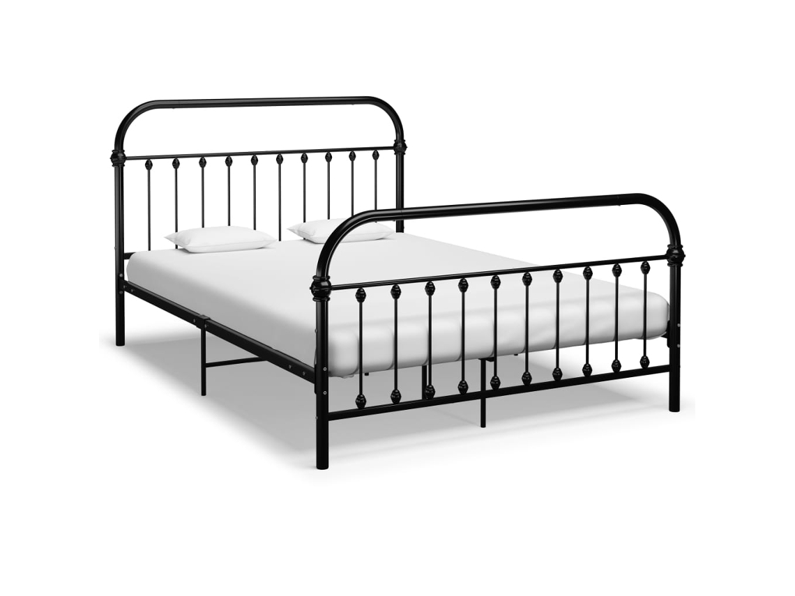 Estructura De Cama Sin Colchón Metal Negro 120x200 Cm