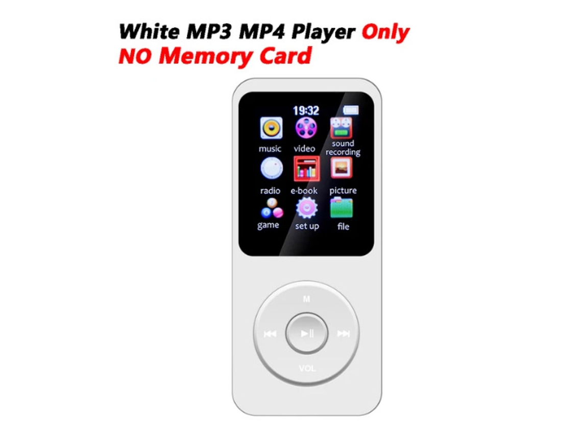 MP3 YIZHOOD (64G)Pantalla LCD de músico sin pérdidas Bluetooth compatible con tarjeta TF Blanco
