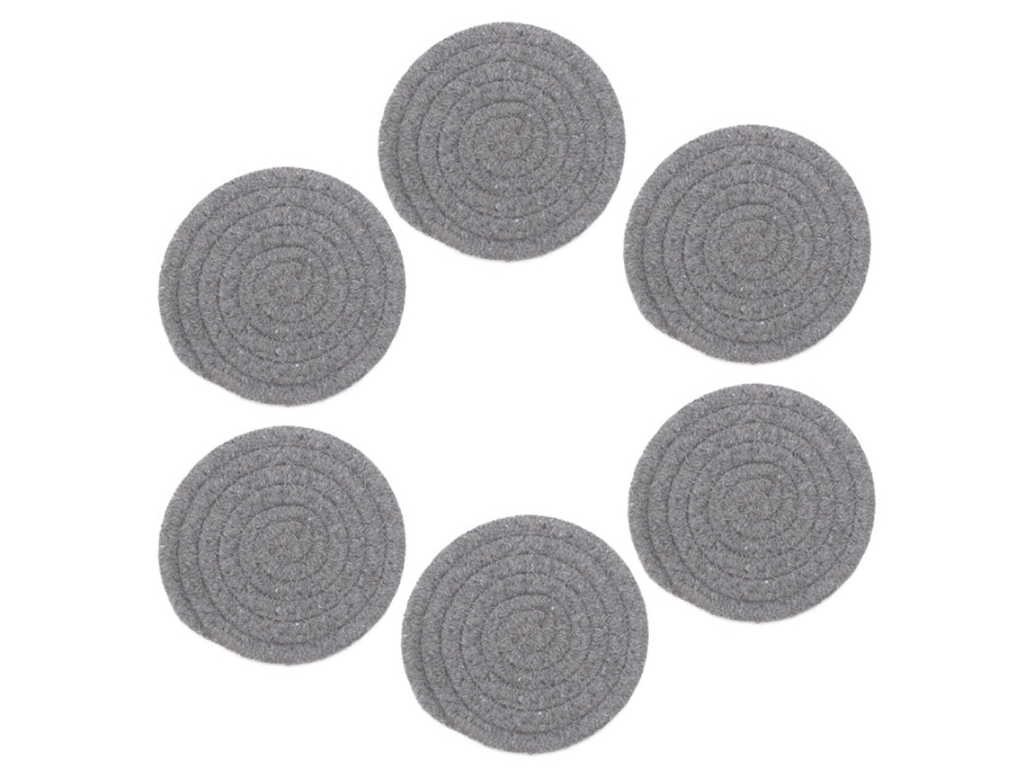 Juego de 6 posavasos de té aislantes, fabricados con cuerda de algodón trenzada de 11 cm. TRUYUETY