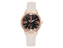 Reloj De Pulsera Moderno Para Mujer De Aleación Con Correa De Pu Y Movimiento De Cuarzo Único, Blanco.
