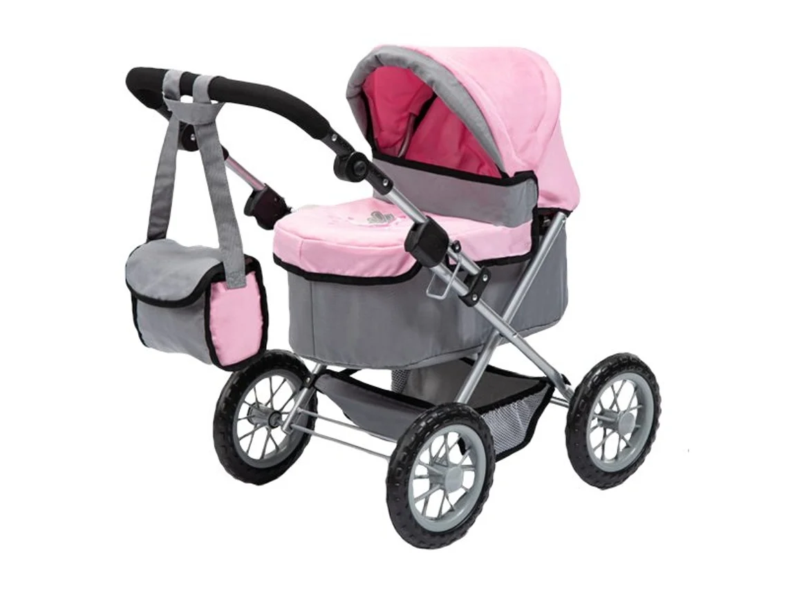 Cochecito de muñecas Bayer Design Trendy - Rosa y gris
