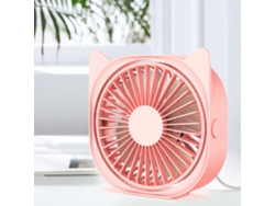 Mini ventilador USB, silencioso, recargable, rosa.