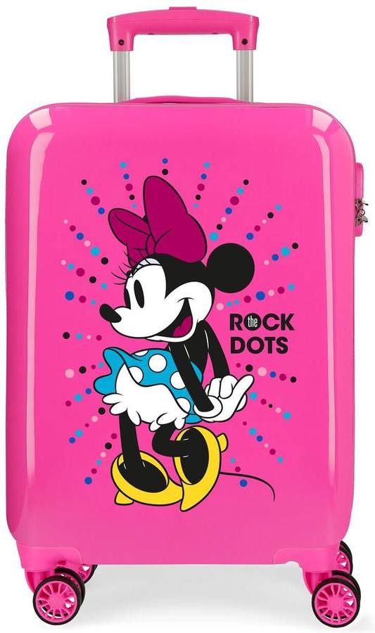 Maleta De Cabina minnie 55cm rock dots fucsia con capacidad 34l disney