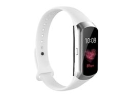 Pulsera de silicona brillante con botones para Samsung Galaxy Fit SM-R370 (blanca)
