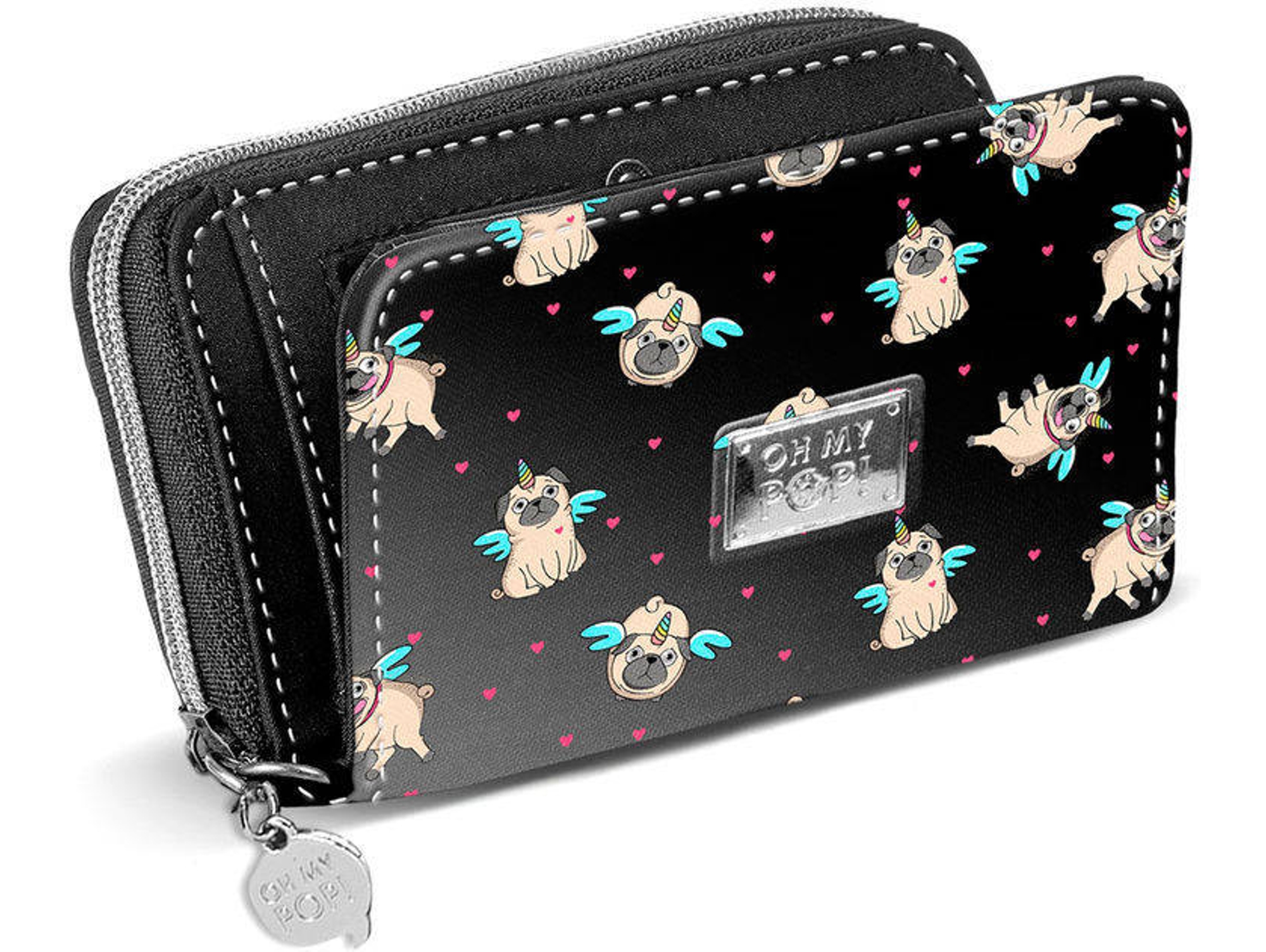 Cartera KARACTERMANIA Oh My Pop Pug Negro (10x15,5x2,5cm)