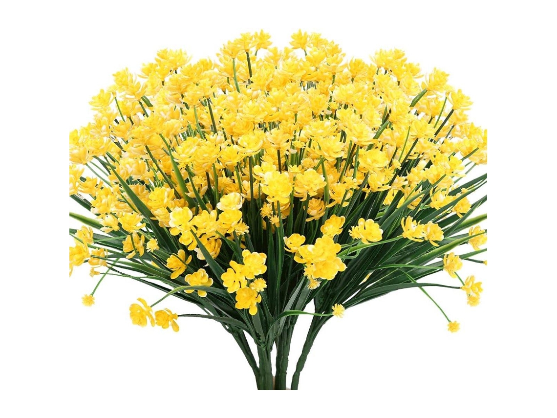 Plantas Artificiales De Plástico Para Decoración Que No Se Decoloran (color Amarillo).