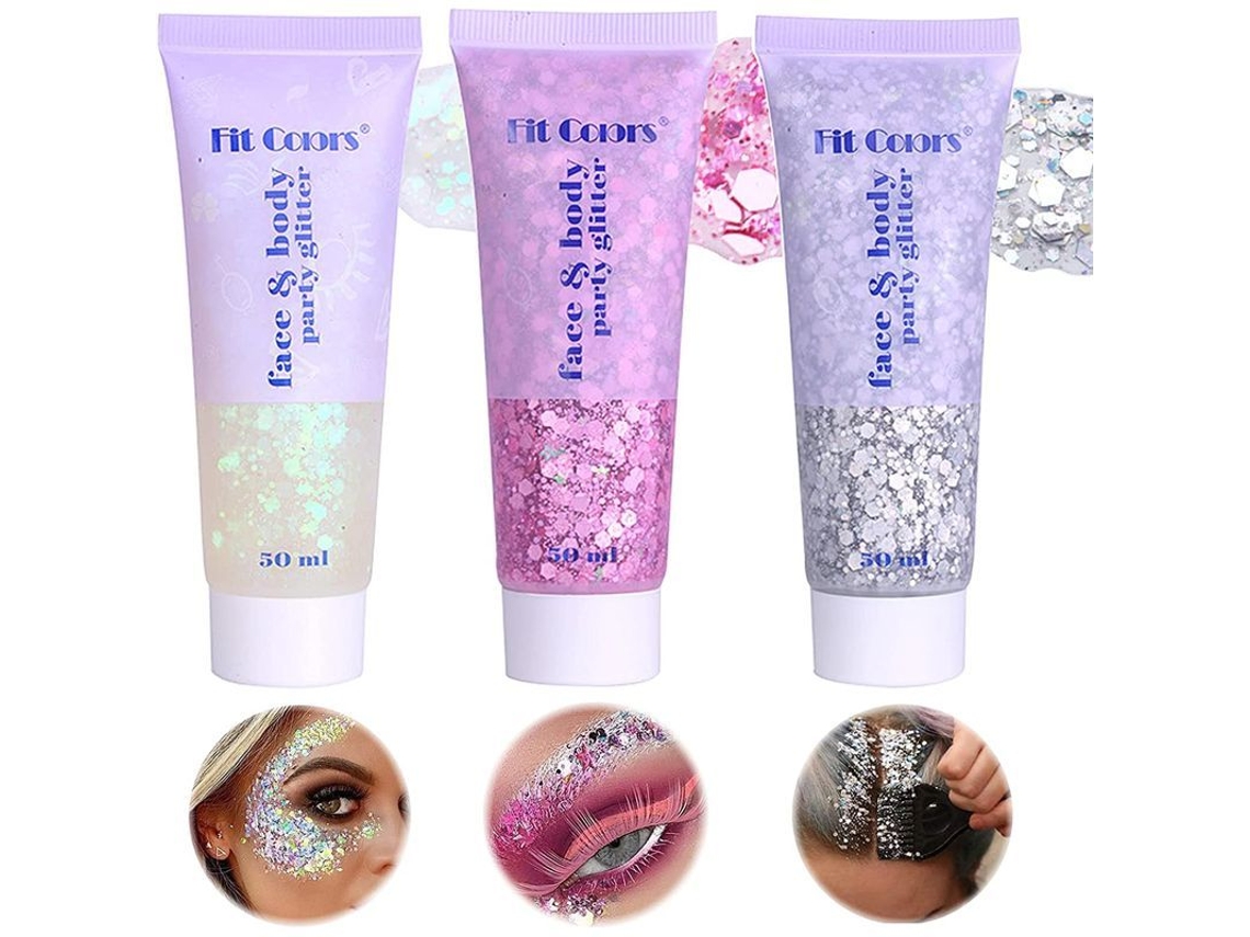 Gel Corporal Con Purpurina, Purpurina Para El Cabello Y El Rostro, Pegamento Con Purpurina Y Sombra De Ojos Líquida Con Purpurina.