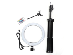 Anillo De Luz Rgb Con Clip De Soporte Para Teléfono Y Trípode Ajustable Para Streaming En Vivo