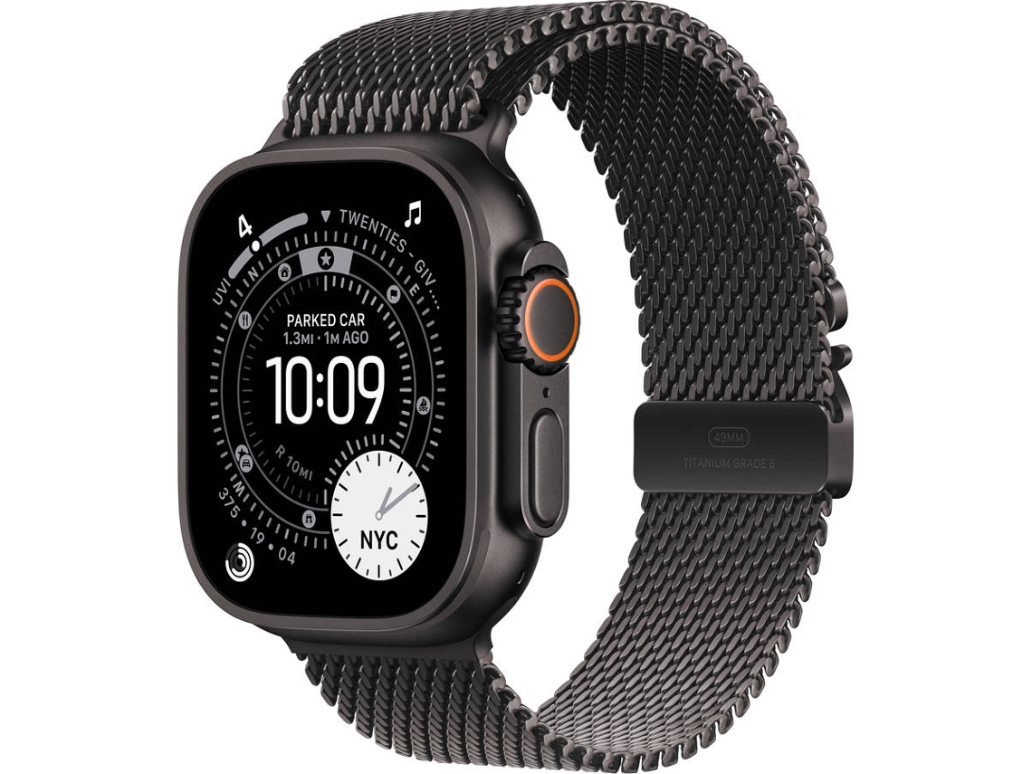  APPLE Watch Ultra 3 GPS + Cellular 49 mm Titanio Negro con Loop Milanesa Titanio Negro (Tamaño S)