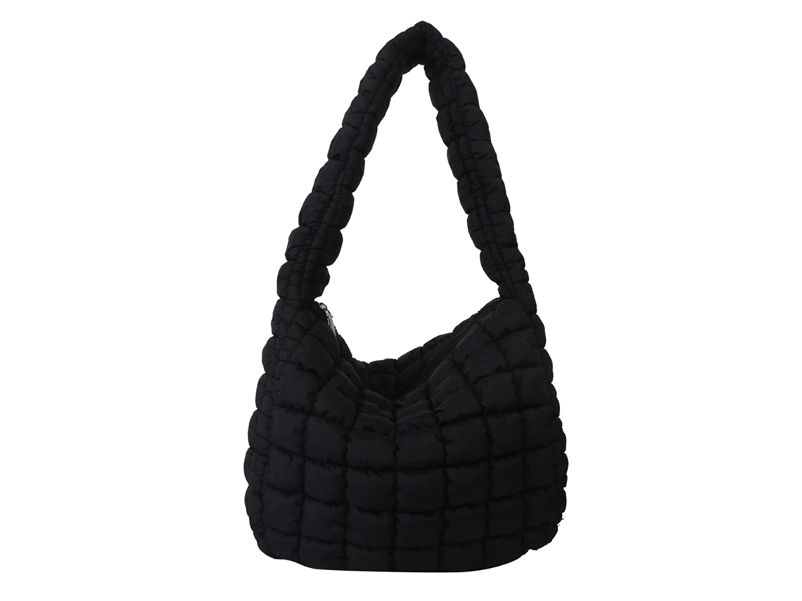 Bolso De Hombro Negro Elegante Y Ligero Con Diseño De Nube Para Mujer.