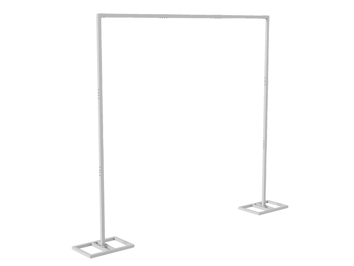 Soporte de fondo, construcción de metal resistente, tamaño 3x3m, blanco, OEM 3x3m