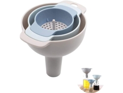 Juego De 3 Embudos De Cocina, Embudos Pequeños Con Colador Extraíble, Plástico Libre De Bpa.