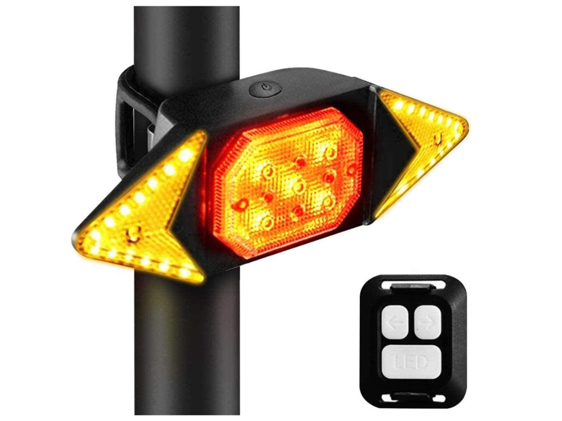 Luz trasera para bicicleta, recargable por USB, resistente al agua, luz de advertencia LED con control remoto inalámbrico, 5 modos de iluminación, Yizhood (negro)