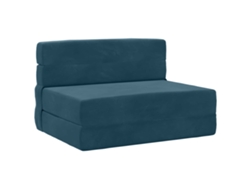Sofá Cama Plegable Azul 100 X 80 X 60 Cm Tela