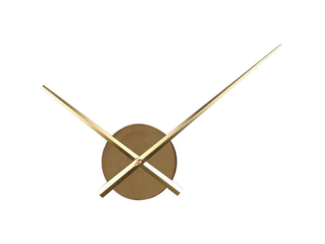Reloj de pared 3D con manecillas, movimiento de cuarzo, acero chapado en oro y plástico, para armar uno mismo, 63 cm.