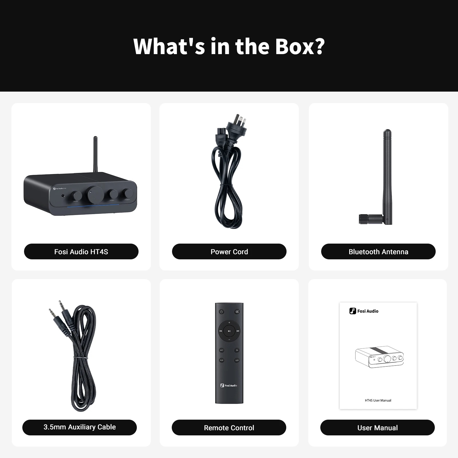 (con Perilla Negra) Amplificador De Audio Doméstico Bluetooth 4.1 Ht4s, Amplificador De Altavoces Para Exteriores