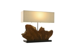 Lampara Sobremesa Teca Hierro 60x20x55cm