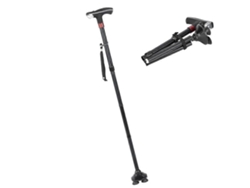 Bastón plegable ajustable fabricado en aleación de aluminio grueso para personas mayores con alerta luminosa.