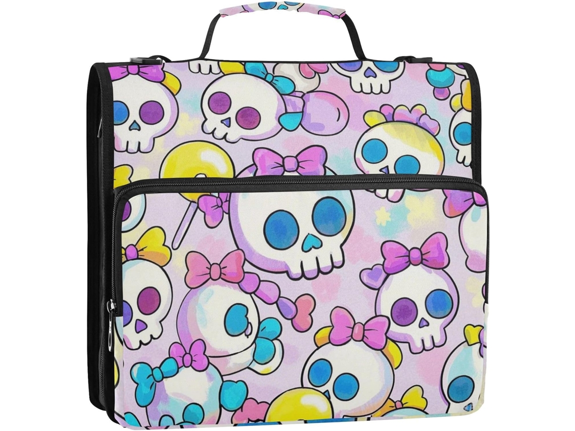 Besportble Adorable De Lazo Y Calavera Y Almacenamiento Para La Escuela Y La Oficina 34,5 X 31,5 X 8,9 Cm