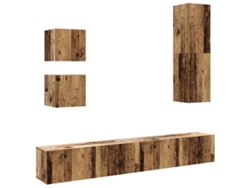 Maison Exclusive - Conjunto De Mueble De Tv 5 Piezas Montado La Pared Madera Vieja