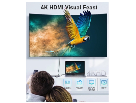 Hub Usb C Ethernet 4K Usb C a Hdmi Hub Adaptador Usb C Multiport 8 En1 Tipo C Dock Dongle Compatible para Macbook Pro Air Ipad Gris CHRONUS