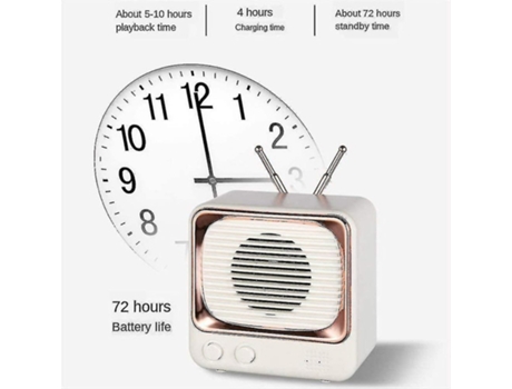 Altavoz portátil Bluetooth 5.0 inalámbrico HD Hifi Retro TV subwoofer rosa BISBISOUS