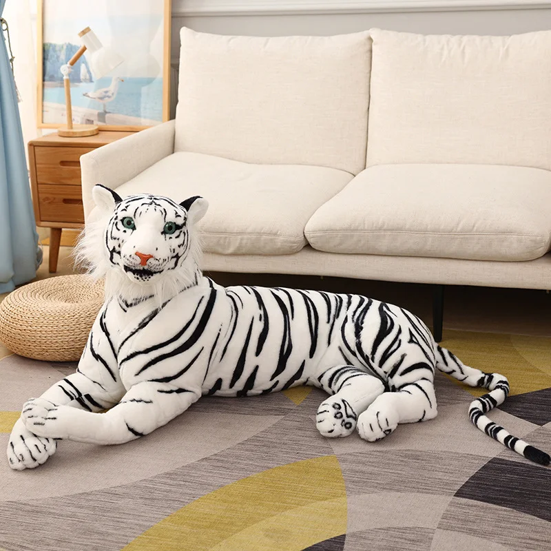(blanco, 75 Cm) Peluche Gigante De Tigre Realista, Muñeco Realista