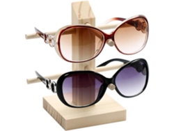Soporte Gafas Madera Maciza 2 Piezas Robusto Resistente Deformación Estilo Retro Sencillo Oficina Estudio Casa