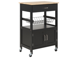 Carrito de cocina BELIANI Lugo de MDF Negro 58x40x90