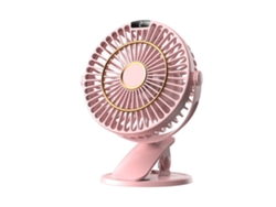 Ventilador de escritorio mini USB portátil recargable con clip de 5 velocidades y pantalla LED. Ventilador de mesa Gusshious.