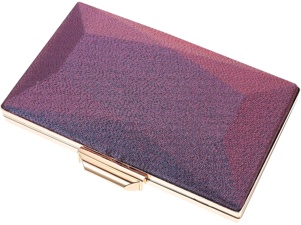 Bolso De Noche Grande De Seda Morada Y Poliéster, Cadena De Hombro Desmontable, Práctico