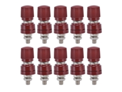 Yncm2026-10 Piezas Bloque Terminal Regulador Voltaje Poste De Unión Inversor M6 0v-380v Rojo 32mm 44mm