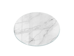 Espejo redondo de cristal para mesa (70 cm - Superficie de mármol - Blanco)