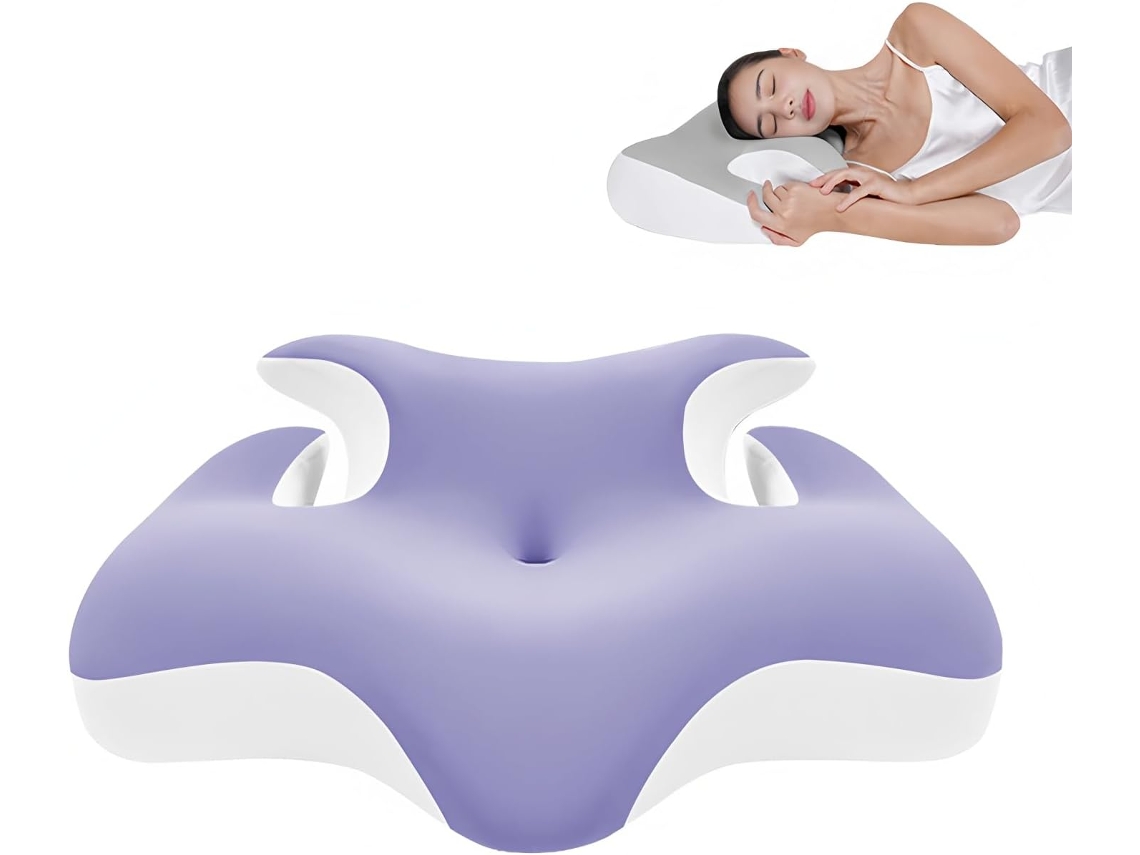 Travesseiro Cervical De Espuma Viscoelástica Eifson Para Dormir, Com Fronha Respirável E Refrescante (roxo)